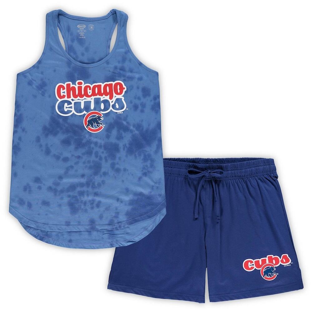Chicago Cubs MLB Baseball Women's Plus Size Tank Top & Shorts Sleep Set 3X
